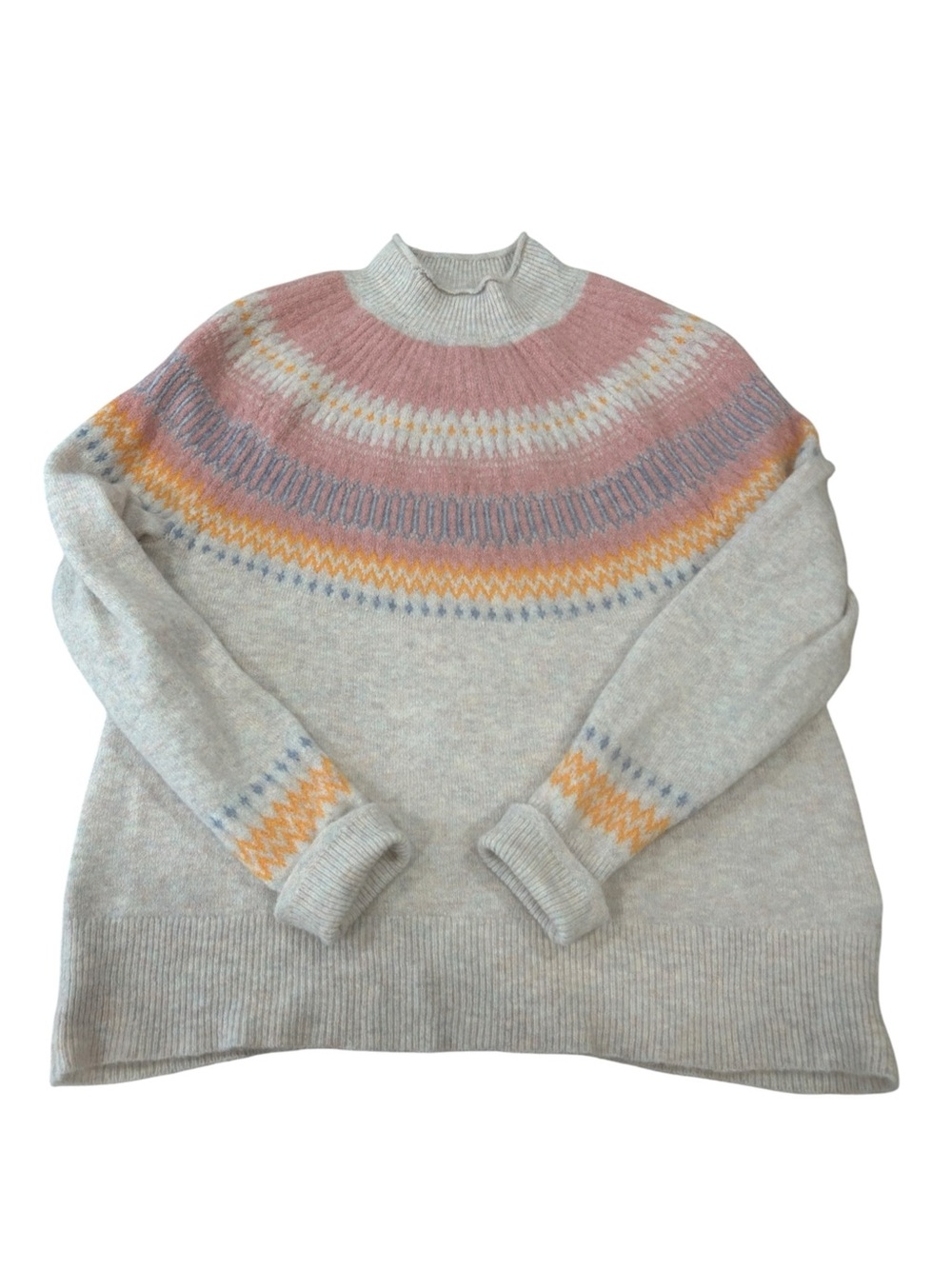 J.Crew Fair Isle Merino Wool Alpaca Blend Sweater Womens Small Soft tan multi - Picture 10 of 16